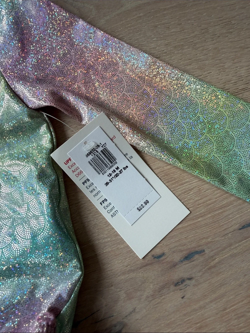 New old navy Girls' Iridescent Mermaid Long-Sleeve One-Piece Swimsuit rashguard
